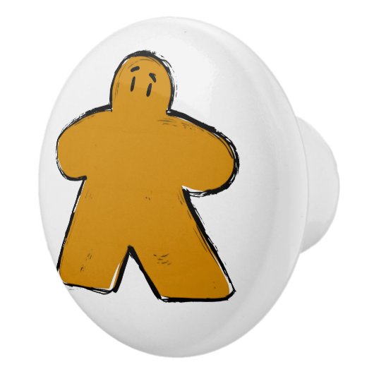 Schattigee Oranje Meeple Board Game Room Keramische Knop (Rechts)