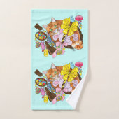 Schattigee Oranje paaskat Bad Handdoek (Handdoek)