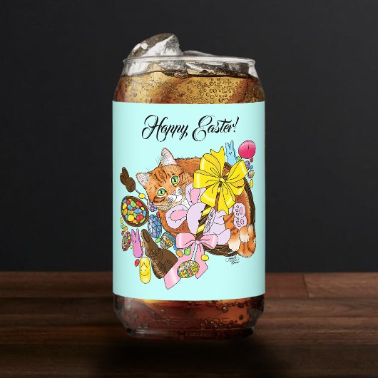 Schattigee Oranje paaskat Blikvorm Glas