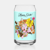 Schattigee Oranje paaskat Blikvorm Glas (Achterkant)