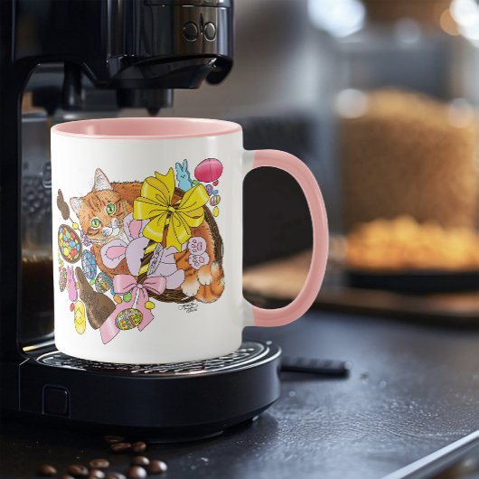 Schattigee Oranje paaskat Mok