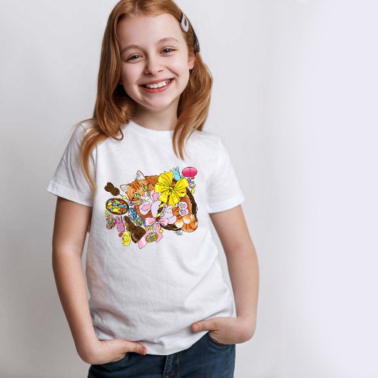 Schattigee Oranje paaskat T-shirt