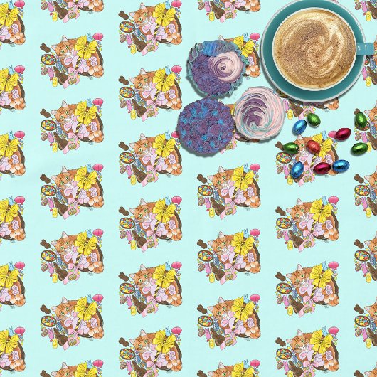 Schattigee Oranje paaskat Tafelkleed