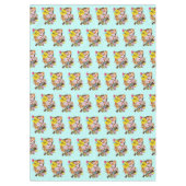 Schattigee Oranje paaskat Tafelkleed (Voorkant)