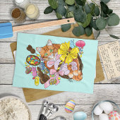 Schattigee Oranje paaskat Theedoek