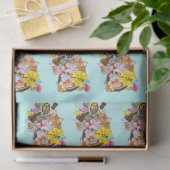 Schattigee Oranje paaskat Tissuepapier (Geschenk)