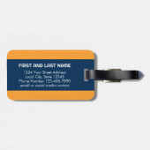 Schattigee Oranje Polka Dot Anker met Navy Custom  Bagagelabel (Achterkant horizontaal)