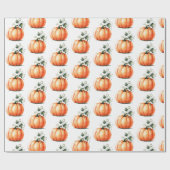 Schattigee Oranje pompoen cadeauverpakking Cadeaupapier (Vlak)