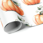 Schattigee Oranje pompoen cadeauverpakking Cadeaupapier (Rol Hoek)