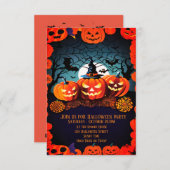 Schattigee Oranje pompoen Halloween uitnodiging (Voorkant / Achterkant)