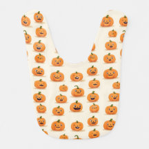 Schattigee Oranje Pompoenen Baby Bib