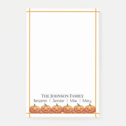 Schattigee Oranje pompoenen Herfst Post-it® Notes (Voorkant)