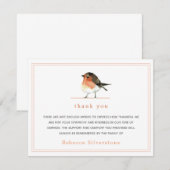 Schattigee Oranje Robin Eenvoudige Elegante Begraf Notitiekaartje (Voorkant / Achterkant)