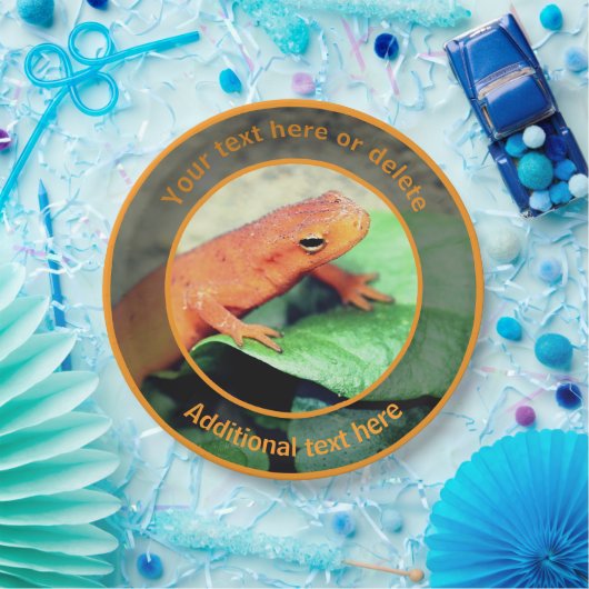 Schattigee Oranje Salamander Natuur Personalised P Papieren Bordje (Feest)