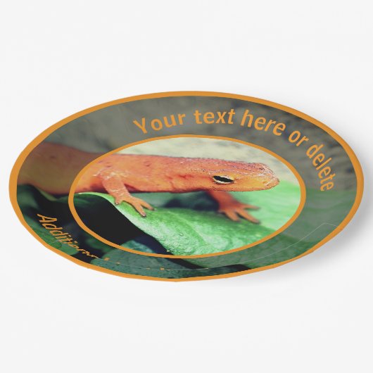 Schattigee Oranje Salamander Natuur Personalised P Papieren Bordje (Gekanteld)