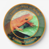 Schattigee Oranje Salamander Natuur Personalised P Papieren Bordje (Voorkant)