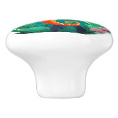 Schattigee Oranje Seahorse Cartoon stijl Keramische Knop (Zijkant)