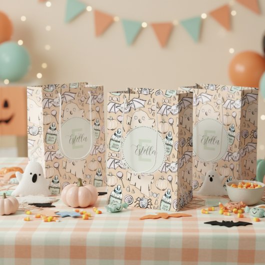 Schattigee Oranje Spook Genderneutraal Halloween Medium Cadeauzakje