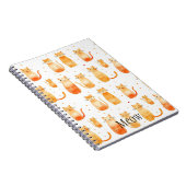 Schattigee Oranje Stippen en katten Notitieboek (Rechterzijde)