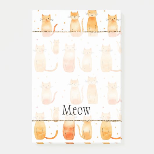 Schattigee Oranje Stippen en katten Post-it® Notes (Voorkant)