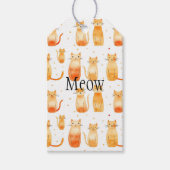 Schattigee Oranje Stippen en katten Verjaardag Cadeaulabel (Voorkant)