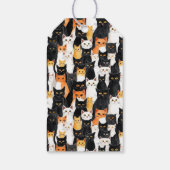 Schattigee Oranje Stippen en katten Verjaardag Cadeaulabel (Achterkant)