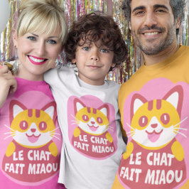 Schattigee Oranje Tabby Cat Kitten spreekt Frans T-shirt