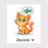 Schattigee Oranje Tabby Kitten Die-Cut Sticker (Vel)