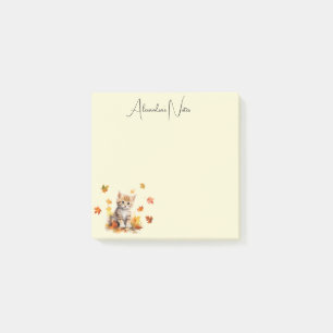 Schattigee Oranje Tabby Kitten in herfstbladeren Post-it® Notes