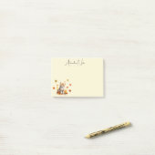 Schattigee Oranje Tabby Kitten in herfstbladeren Post-it® Notes (Op bureau)