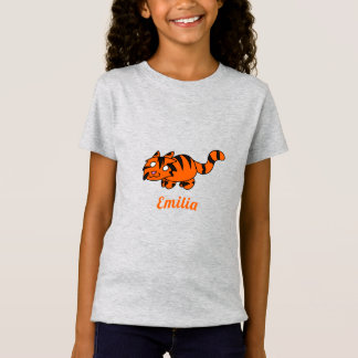 Schattigee Oranje Tiger Cartoon Tekening T-Shirt