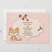 Schattigee Oranje Tiger Kitty Cat en Flowers Verja Kaart (Achterkant)