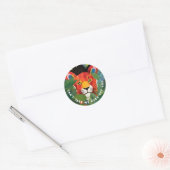 Schattigee Oranje Tijger Kleurrijke Wilde Oerwoud Ronde Sticker (Envelop)