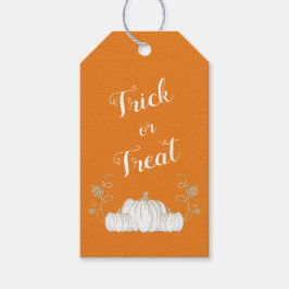 Schattigee Oranje Trick or treat pompoen Halloween Cadeaulabel