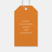 Schattigee Oranje Trick or treat pompoen Halloween Cadeaulabel (Achterkant)