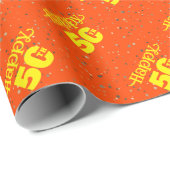 SCHATTIGEE ORANJE Verjaardag Cadeaupapier (Rol Hoek)