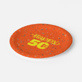 SCHATTIGEE ORANJE Verjaardag Papieren Bordje (Gekanteld)