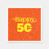 SCHATTIGEE ORANJE Verjaardag Servet (Voorkant)