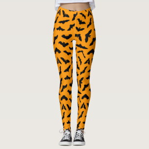 Schattigee Oranje Vliegende Vleermuizen Patroon Ha Leggings