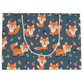 Schattigee Oranje vos dierlijk patroontje verjaard Groot Cadeauzakje (Achterkant)