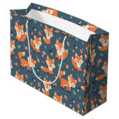 Schattigee Oranje vos dierlijk patroontje verjaard Groot Cadeauzakje (Achterkant Gekanteld)