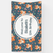 Schattigee Oranje vos dierlijk patroontje verjaard Spandoek (Verticaal)