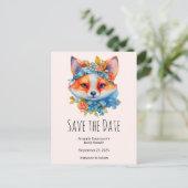 Schattigee Oranje vos met bloemenkroon Aankondigingskaart (Staand voorkant)