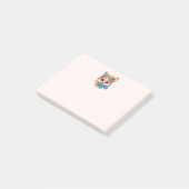 Schattigee Oranje vos met bloemenkroon Post-it® Notes (Schuin)