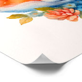 Schattigee Oranje vos met bloemenkroon Poster (Hoek)