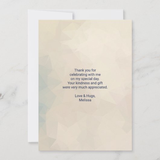 Schattigee Oranje vos met krans en harten dank u Bedankkaart (Achterkant)