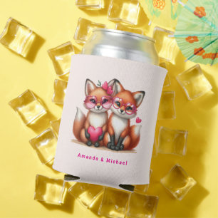 Schattigee Oranje vossen in de liefde Blikjeskoeler
