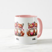 Schattigee Oranje vossen in de liefde Mok (Voorkant rechts)