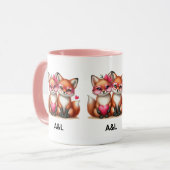 Schattigee Oranje vossen in de liefde Mok (Voorkant links)
