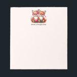 Schattigee Oranje vossen in de liefde Notitieblok<br><div class="desc">Een notitieblok met een schattig afbeelding van 2 vossen die een schattige roos getinte hartbril dragen. Versierd met hartaccenten.</div>